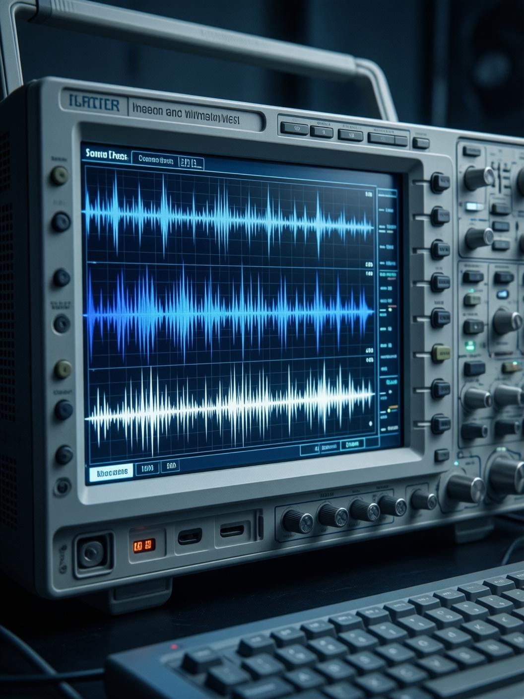 comparison of different electronic music genre waveforms on oscilloscope display