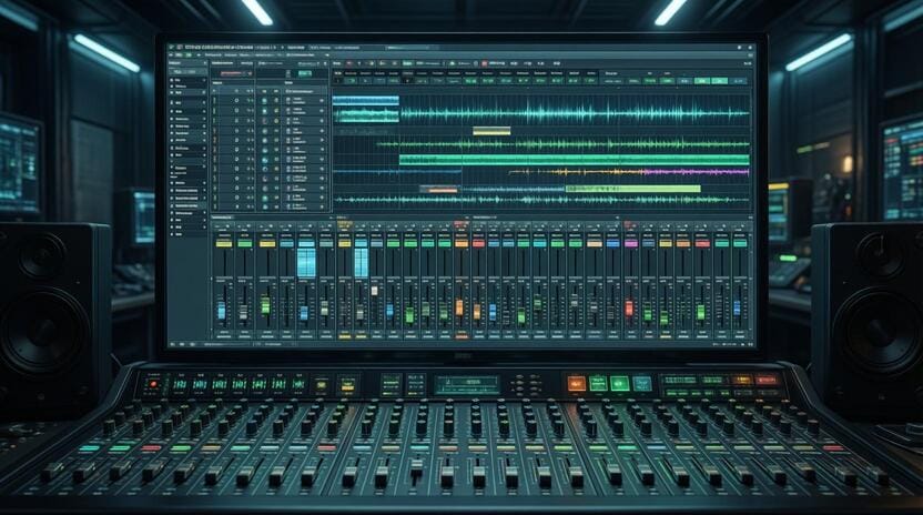 layered soundscape music production digital audio workstation screen