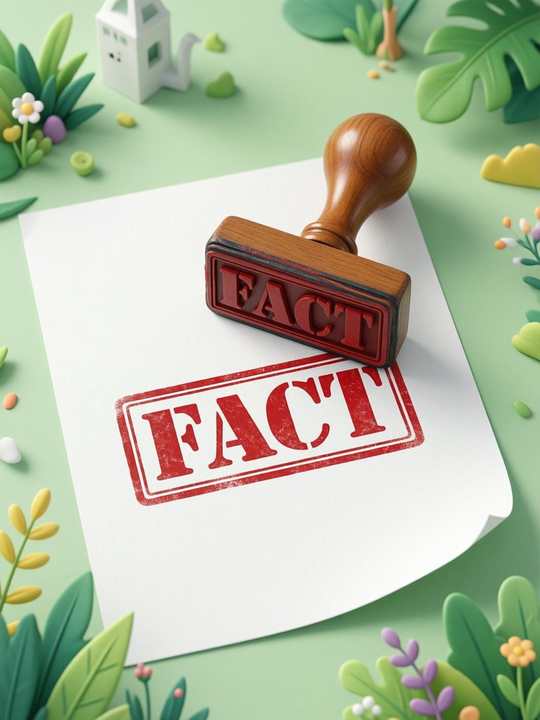 myth busting concept, red stamp on paper, facts vs myths illustration