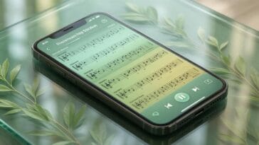 smartphone music app harmonica tabs interface