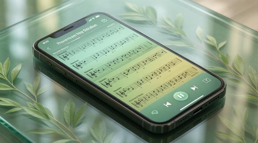 smartphone music app harmonica tabs interface